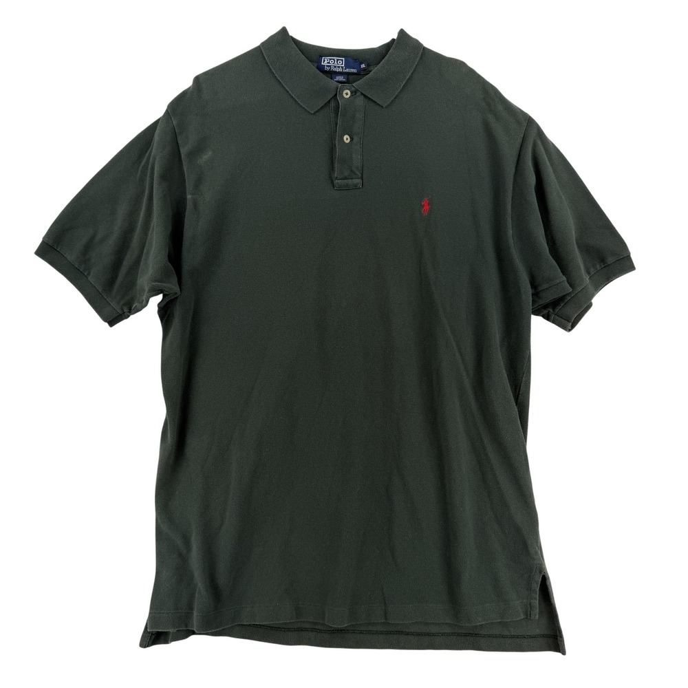 Polo By Ralph Lauren Polo Shirt Mens 2XL Green Cotton Knit Pony Logo Casual Top